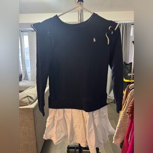 Ralph Lauren Navy Top with White Ruffle Skirt